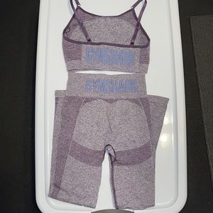 Gymshark Flex, Purple, worn once. Medium sport bra and small bottom.